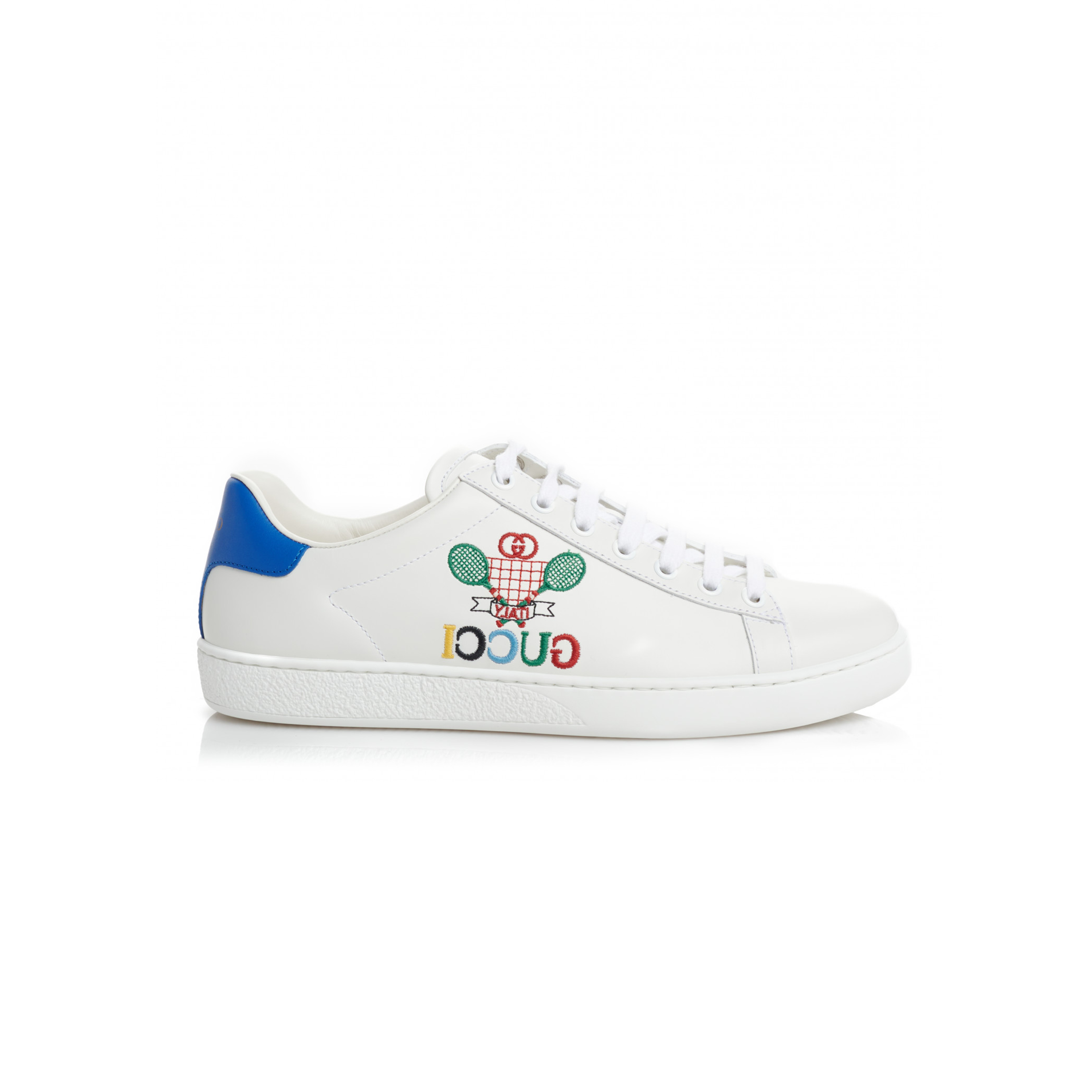 G*u*i calfskin miro soft tennis embroidered womens ace sneakers 602684